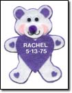 4 x 5" Felt Birthday Bear $3.  Click on image for enlarged view.