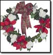 18" Poinsetta and Rose Wreath $15.  Click on image for enlarged view.